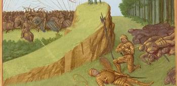 Śmierć Rolanda, ilustracja manuskryptu około 1455-1460