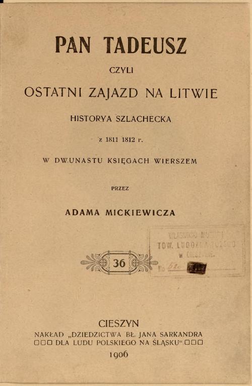Pan Tadeusz Księga 1 Wolne Lektury Pan Tadeusz - wyjaśnienie tytułu | Kanon Lektur